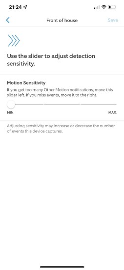 adjust motion sensitivity