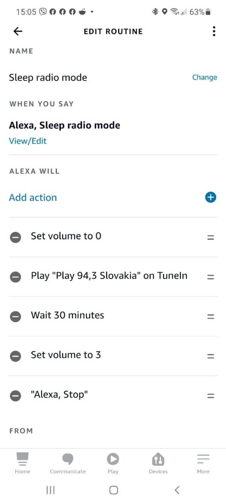 create a routine in the alexa app