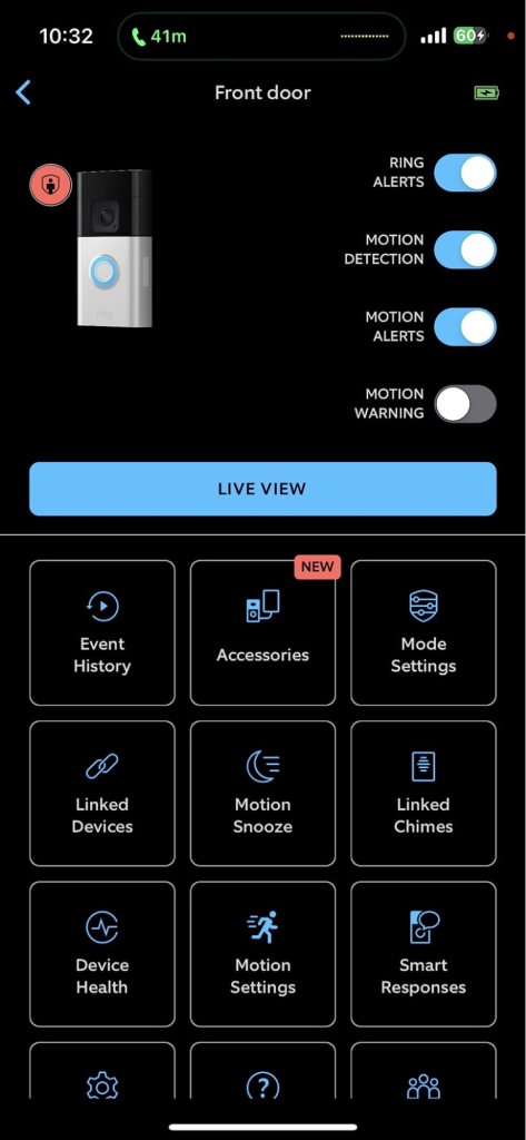 disable ring doorbell animal detection