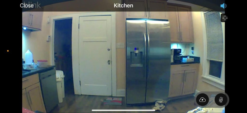 kitchen view from blink mini