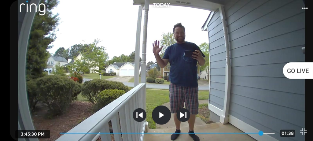 live view from ring doorbell camera
