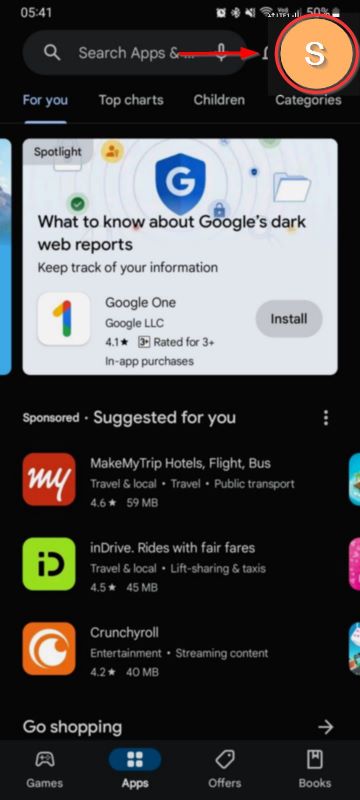 open the google play store