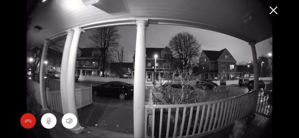 ring camera captures front view