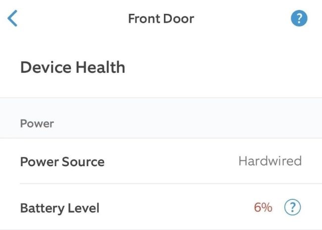 check battery level in the ring app