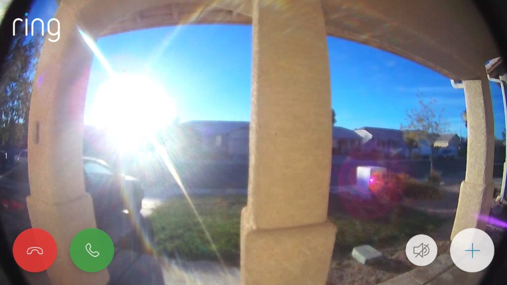 ring doorbell in direct sunlight