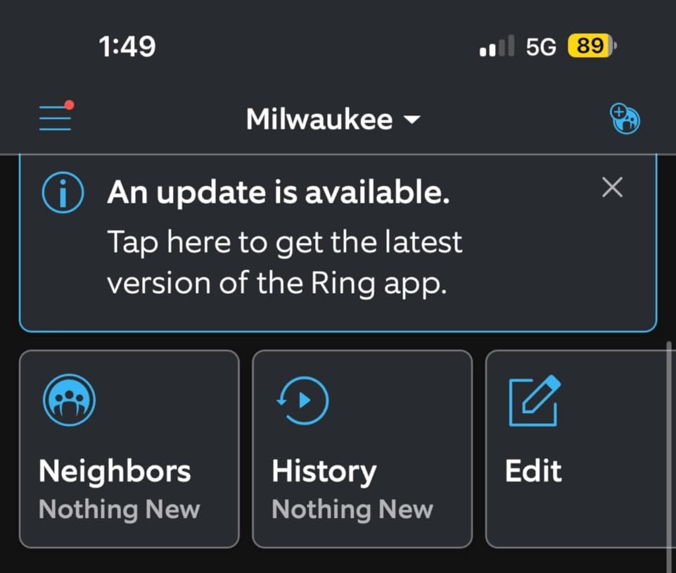 update your ring app notification
