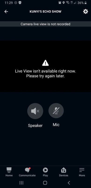device is having trouble accessing or using the camera