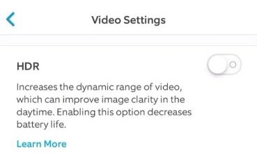 toggle on the hdr switch in ring app